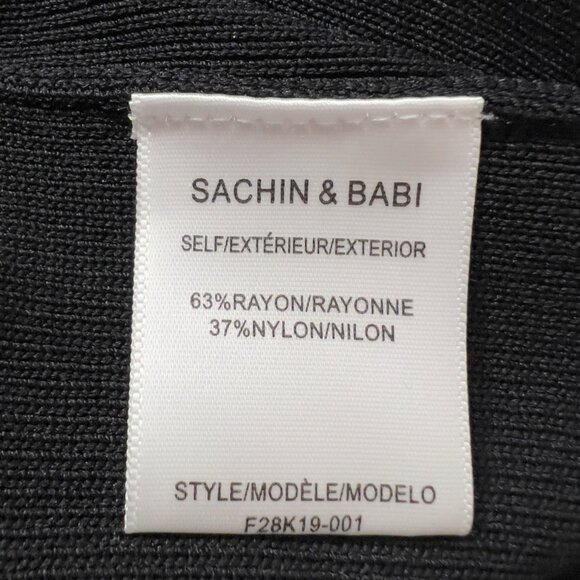 Sachin & Babi Violette Black Beaded Floral Long Sleeve Knit Cocktail Dress M NWT - Picture 9 of 11